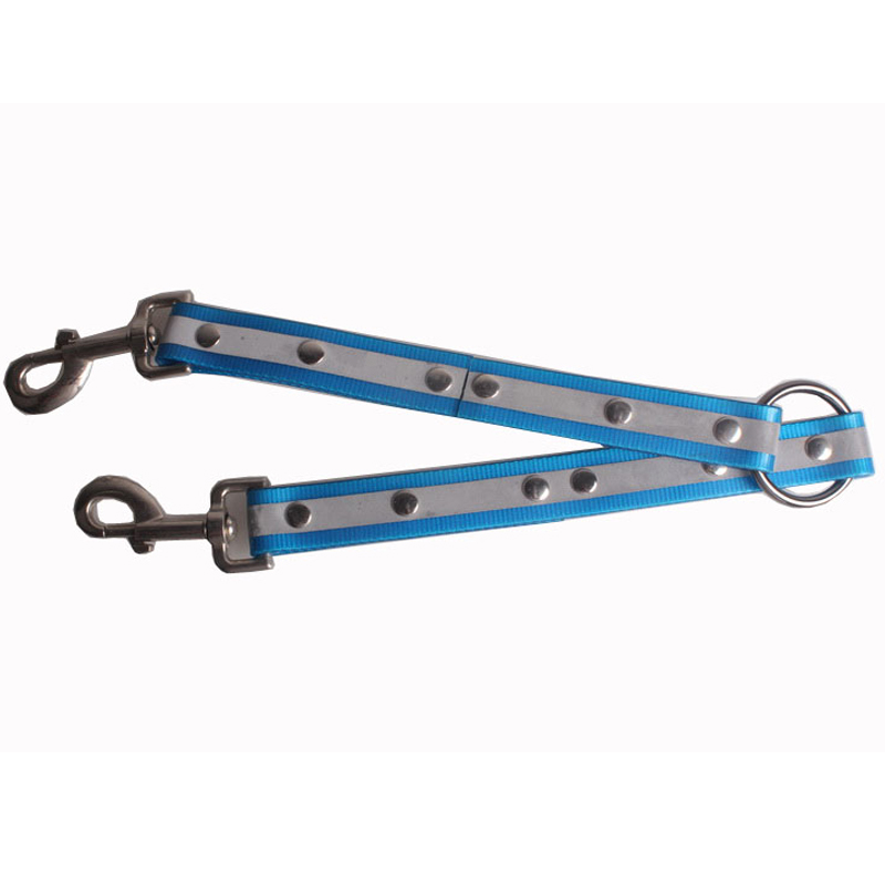 一拖二宠物牵引绳增长扣TPU反光牵引绳