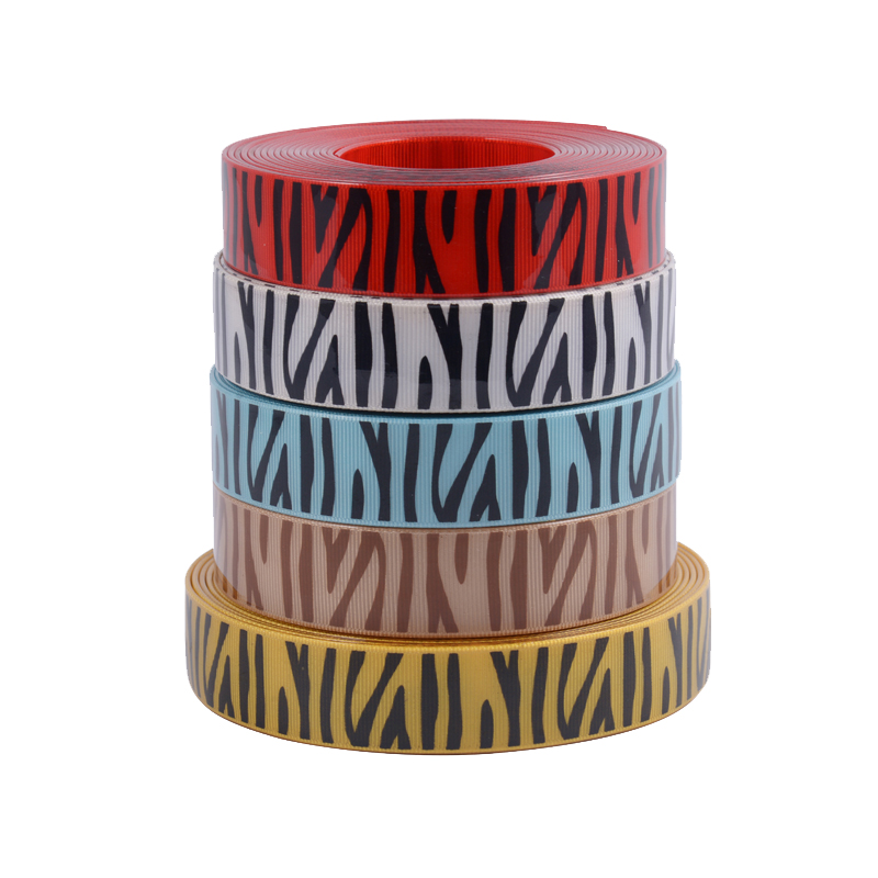 高质量环保斑马纹彩色包胶织带