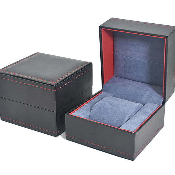 Black leather watch box