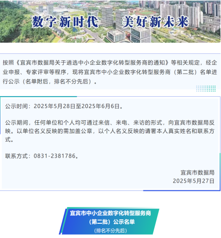 热烈祝贺华邻科技成功入选宜宾市中小企业数字化转型服务商