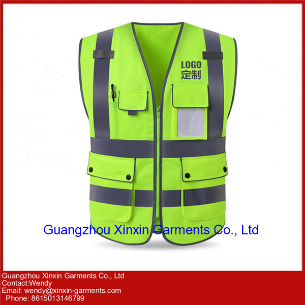 Certificate LOGO Print POCKETS Security Clothes High Visibility Safety Reflective Vest (W398)