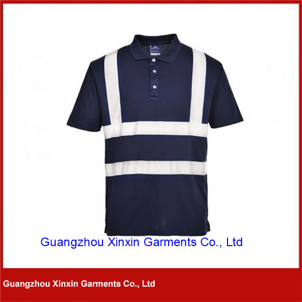 Custom Hi Vis Transport Polo work Shirts with Reflective Silver Bands(W67