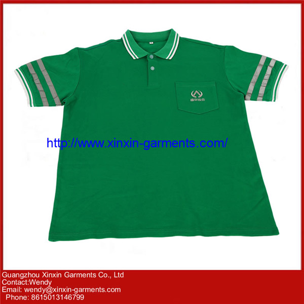 100% Combed Cotton Embroidery Polo Shirt with Pocket for Male (P411)