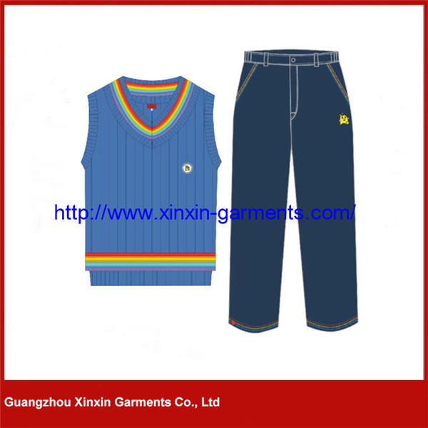 100 Cotton Uniform for School Wear, Uniform Vest Pattern Wholesale for Middle School (U10)