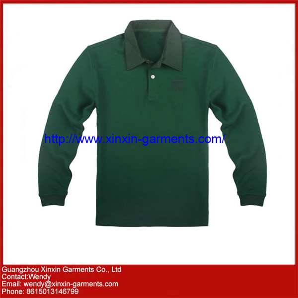 100% Men Cotton Shirts Polo Shirt Long Sleeve Polo Tee Shirts (P49)