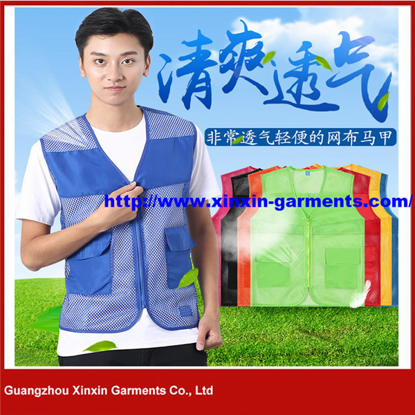 100% Polyester Comfortable Running Cycling Mesh Vest with Custom Print Logo (V53)