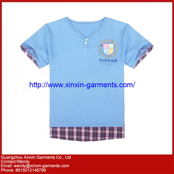 2017 100% Cotton Simple Designs Blue t-shirts for Kids (R51)