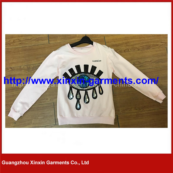 2017 Fashion Design Cotton Spandex Sequin Sweatshirts for Girl and Women (T92)