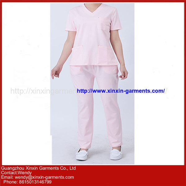 Cheap Summer Women Hospital Scrub Clothes Set Sale Slim Fit Scrubs Beauty Salon Nurse Uniform H66-1