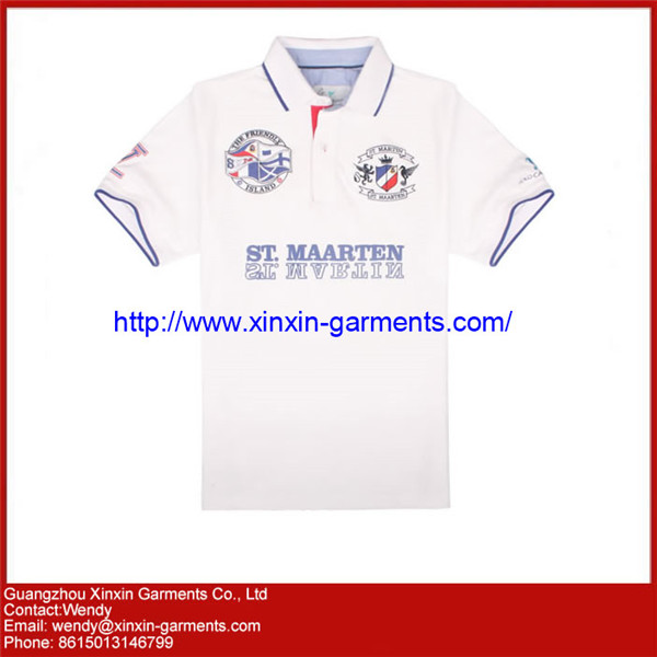 2021 Guangzhou 100% Cotton White Custom Men Cheap Polo Shirts with Embroidery Logo (P27)