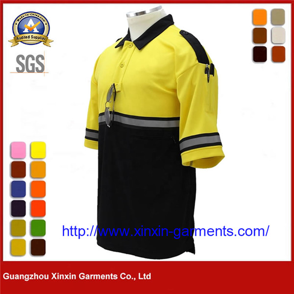 High Visibility Security Shirt Quick Dry Yellow Safety Work Uniform Reflective Polo Shirt​ W2835