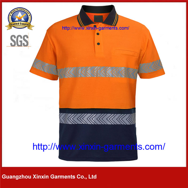 Cool Closed Front Reflective Shirt – Orange Navy W2370