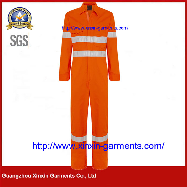Cool Hi Vis Reflective Cotton Drill Taped Overalls – Orange W2423