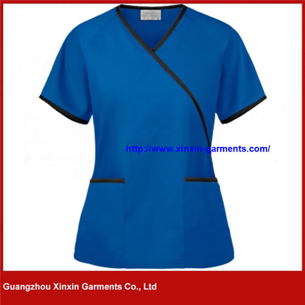China Manufacture Fashion Nurse Uniforms 100% Cotton Medical Scrubs Design (H135)