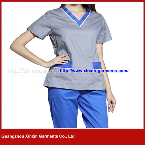China Manufacture V Neck Nurse Uniforms Medical Scrubs Design (H26)