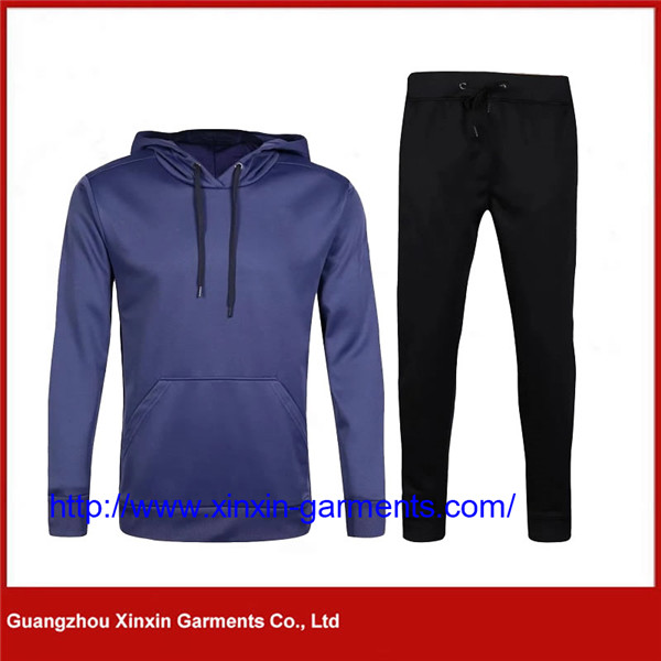 Competitive Price Plain Cotton Hoody Sweat Suits Athletic Cycling Wear Sport Track Suit (T425)