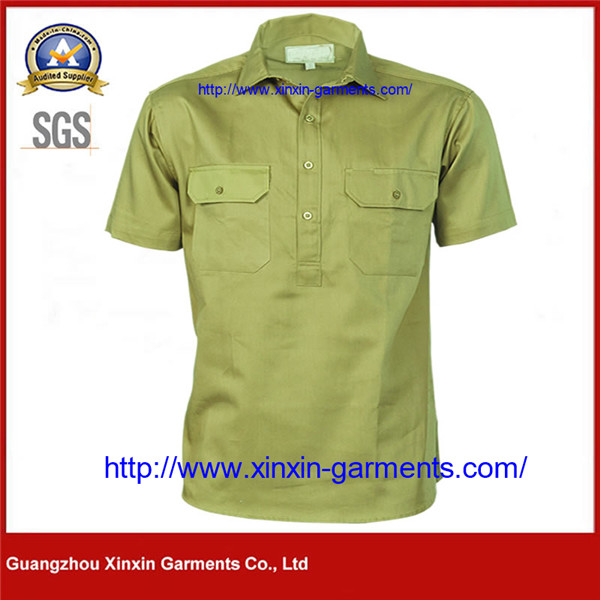 Cotton Drill Close Front Work Shirt - Short Sleeve W2436