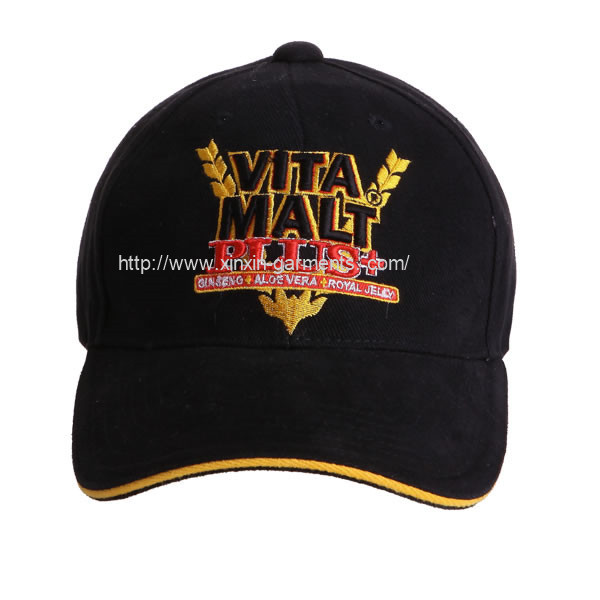 Custom Design Black Cotton Baseball Caps 3D Embroidery Logo (C31)