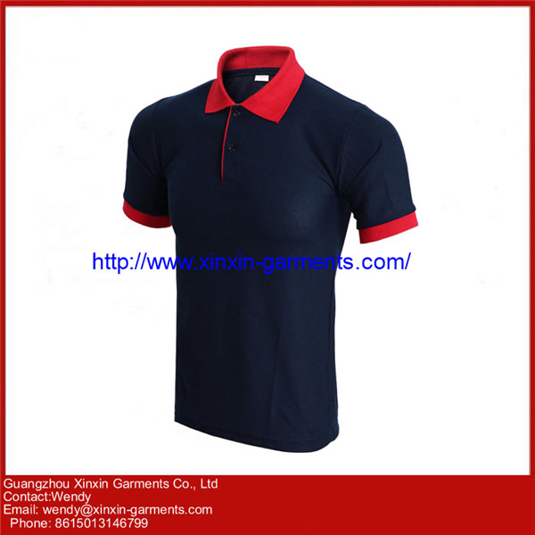 Custom Design Two Tone Color Combination 100% Polyester Spandex Dry Fit Golf Polo Shirts (P284)