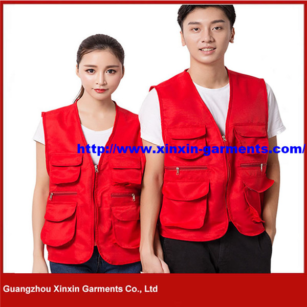 Custom Made Cheap Price Mens Factory Working Multi Pockets Uniforms Vest (V57)