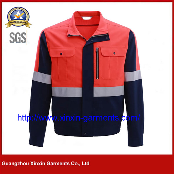 Custom Made OEM Wholesale Two Tone Red & Black Engineering Smock Uniform Workwear W2155