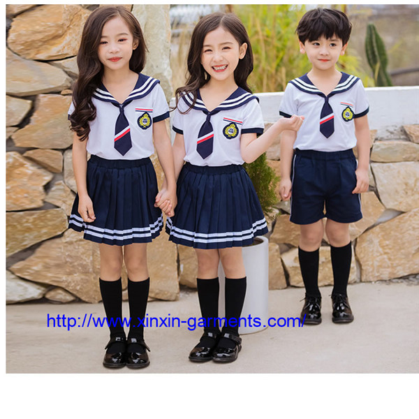 Custom Manufacturer Kids Primary Kindergarten Preschool School Uniform Design (U180)