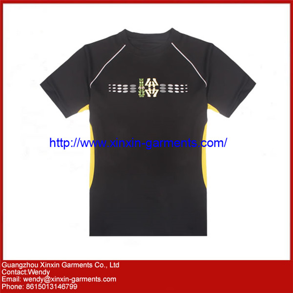 Custom Men Black Print Cool Max T Shirts (R66)