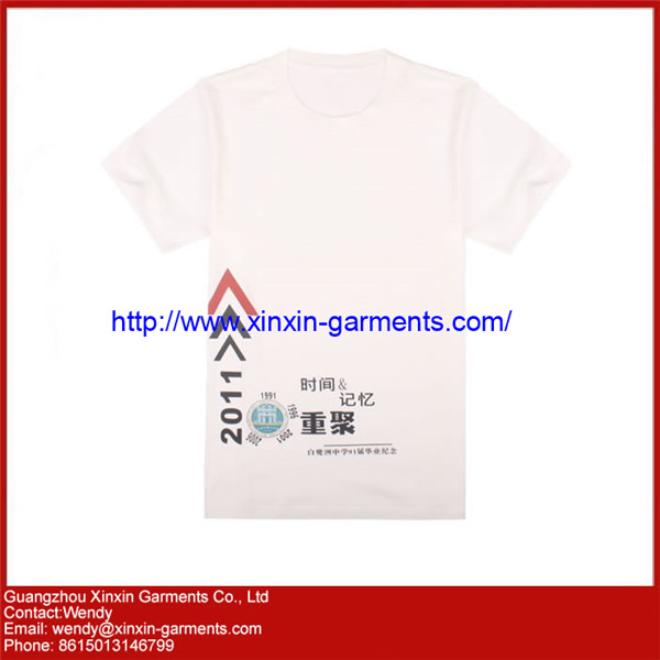 Custom Printed White Round Neck Tshirt for Promotional Gift (R38)