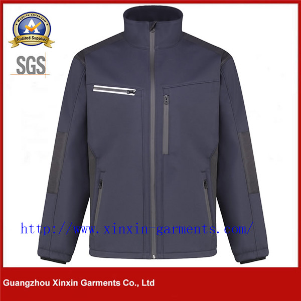Custom Windproof Breathable Softshell Men Workwear Jacket for Outdoor Work (W961)