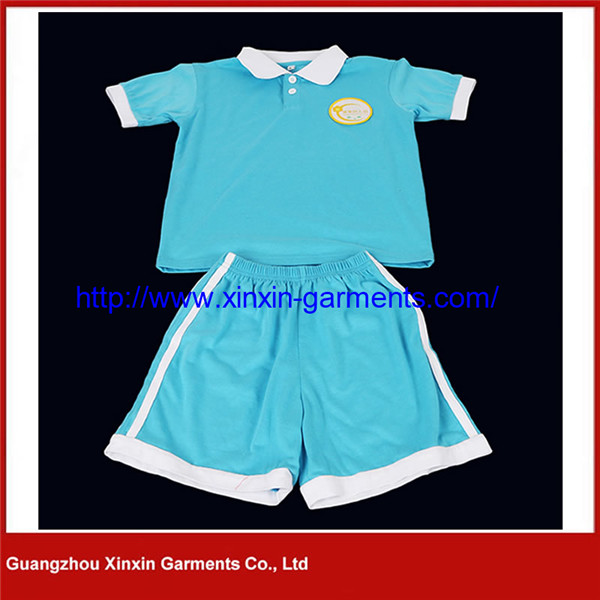 Customized Short Sleeve Cotton Pique School Clothes for Boys and Girls (U99)