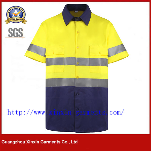 Customized Workwear Two Tone 3M Reflective Safety Work Hi Vis Shirt W988