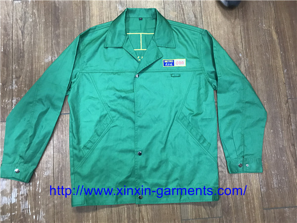 Dark Green100 Cotton Shirt and Pants Worker Welder Safety Uniforms W2105