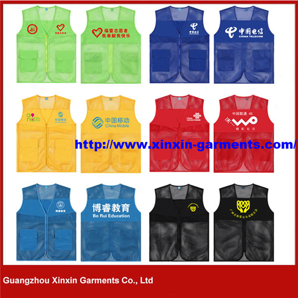 Factory Made Cheap Price Polyester Zipper Breathable Net Vest V54