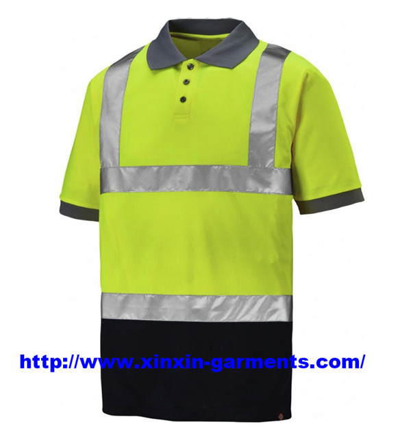 Factory Price 100 Polyester Lime Green Safety Polo Shirt (891)