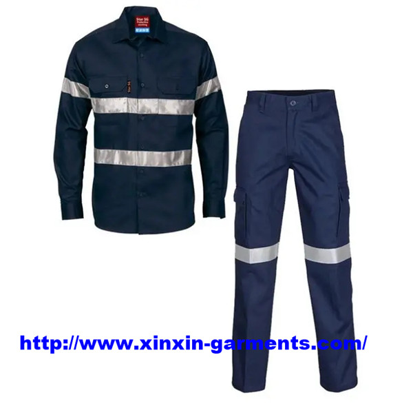 Factory Work Clothes Uniform Reflective Strip Suit Work Clothes Shirt Work Clothes (W881)