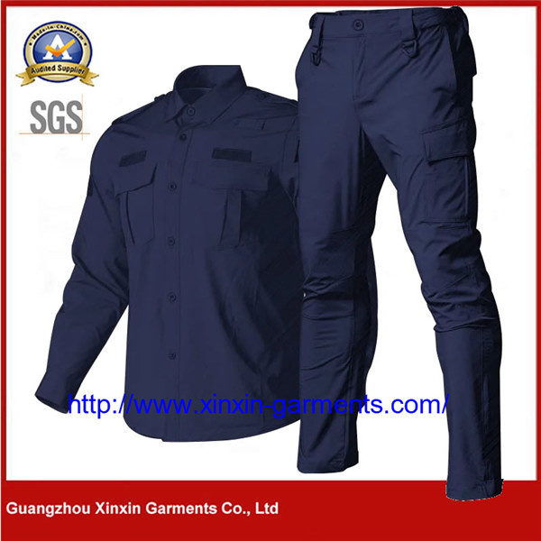 Factory cotton polyester breathable colorfast construction security guard uniform suit W2116