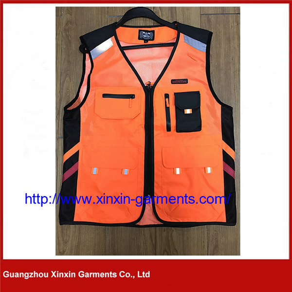 Guangzhou Factory Custom Printing Cheap Mesh Vest Fluorescent Orange Vest (V35)