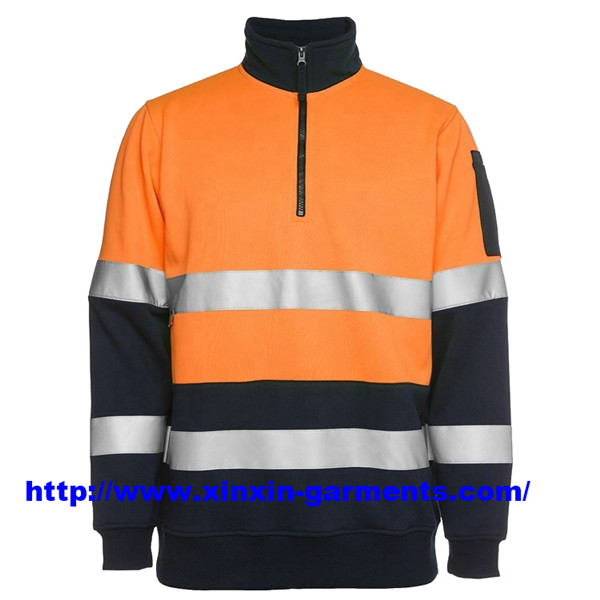 Hi Viz Fleece Sweatshirt Work Wear Customized Uniform Protective Construction (W886)
