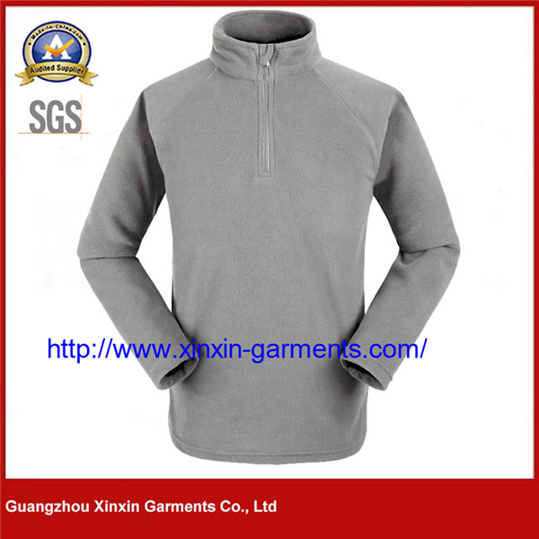 High Quality Anti Pilling Micro Fleece Jacket, Men's Grey Polar Fleece Jacket (J537)