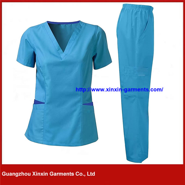 High Quality Customized Scrub Suit Hospital Nurse Uniform Medical Scrubs (H118)