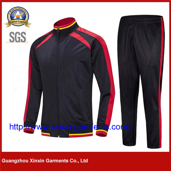 Hot Sale Custom Logo Jogging Suit Mens 100% Polyester Athletic Tracksuit Uiform (T441)