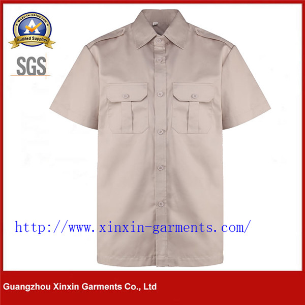 Customized Logo Polyester / Cotton Short Sleeve Mens Workwear Mechanic Uniform Work Shirts (W974)