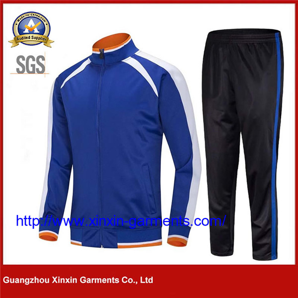 Logo Embroidered Men Sports Suit Wholesale Polyester Tracksuit (T441)