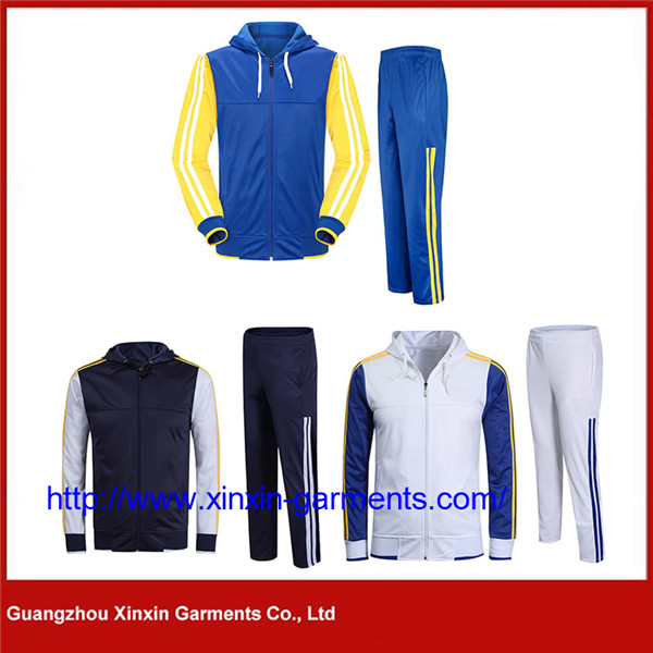 Long Zip Sleeve Hoodie & Zip Pocket Jogger OEM Tracksuit (T423)