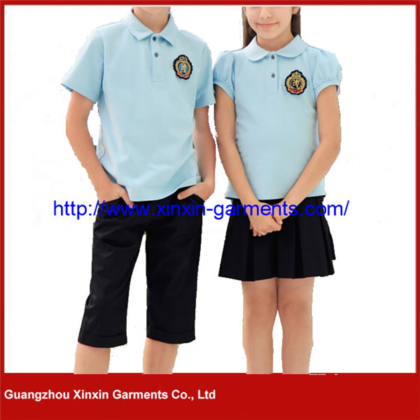 Manufacture Good Quality School Garment with Your Own Logo Printing Embroidery (U33)