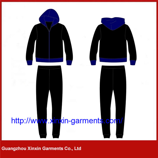 Men Tracksuits Custom Pullover Hoodies 2 PC Set Men Gym Sports Wear Training Suits (T419)