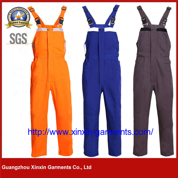 Men′s Contrasted Bib pants Workwear in 100% Cotton Twill W2344