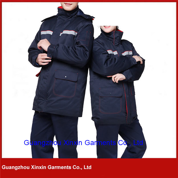 Navy Blue Reflective Long Sleeve 100%Cotton Anti-Static Workwear Uniform (W706)