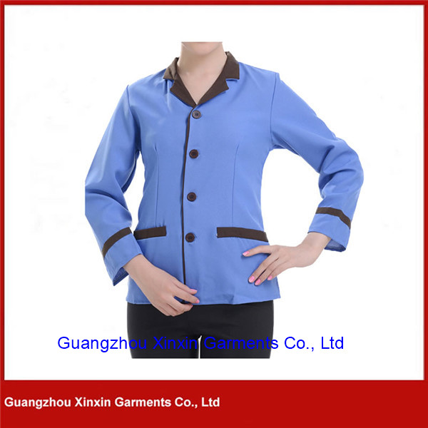 New Design High Quality Restaurant Hotel Uniform Housekeeping Staff Cleaner Waitress Uniform (W787)