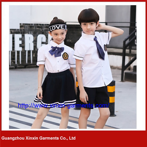 New Style Girls School Uniform Blouse Short Sleeve Shirts (U168)